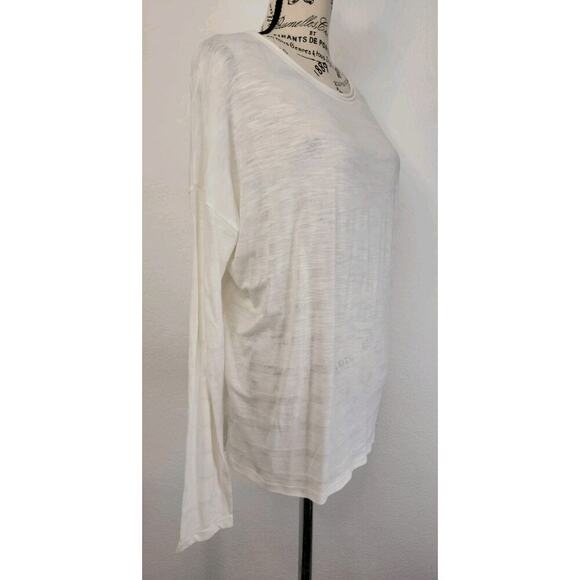 Vince Pullover Woman Medium White Ivory Striped Relax Oversized Coastal Nautical - Picture 3 of 8